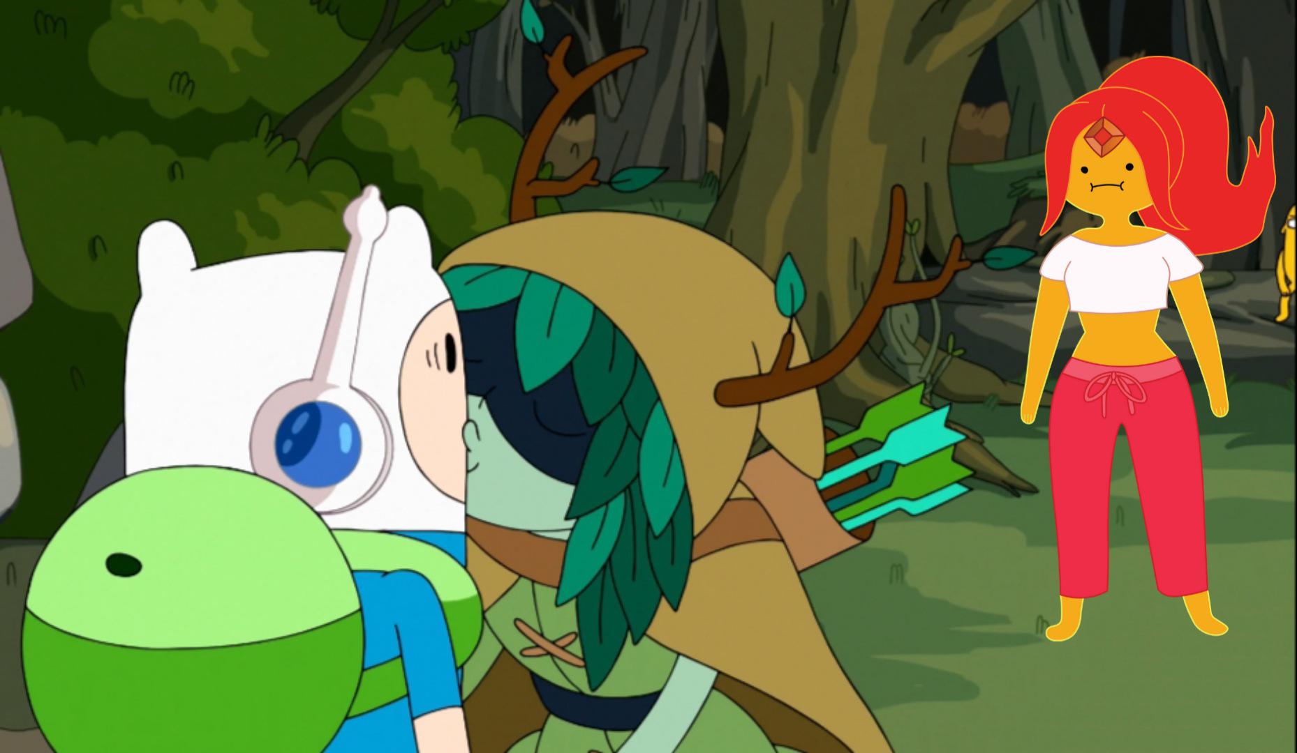 r/adventuretime - What If Flame Princess suddenly saw Finn kissing Huntress Wizard!?