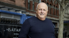 Chris Lucas in front of his new project Batard at the top of Bourke Street in Melbourne. 