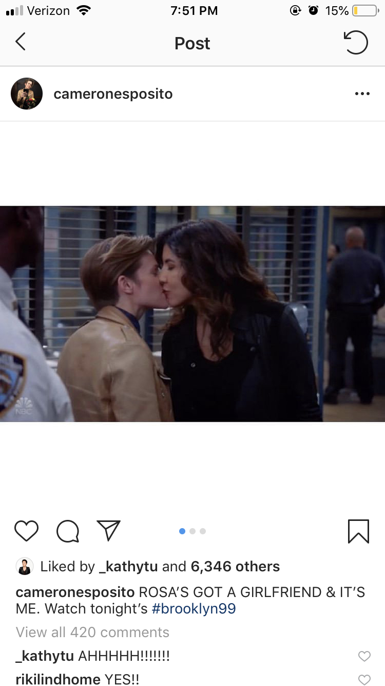 r/actuallesbians - THIS IS NOT A DRILL. CAMERON ESPOSITO IS ON BROOKLYN 99