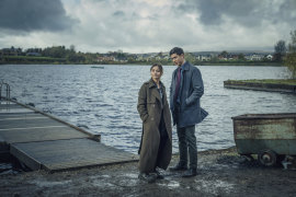 Jenna Coleman and Archie Renaux in The Jetty.