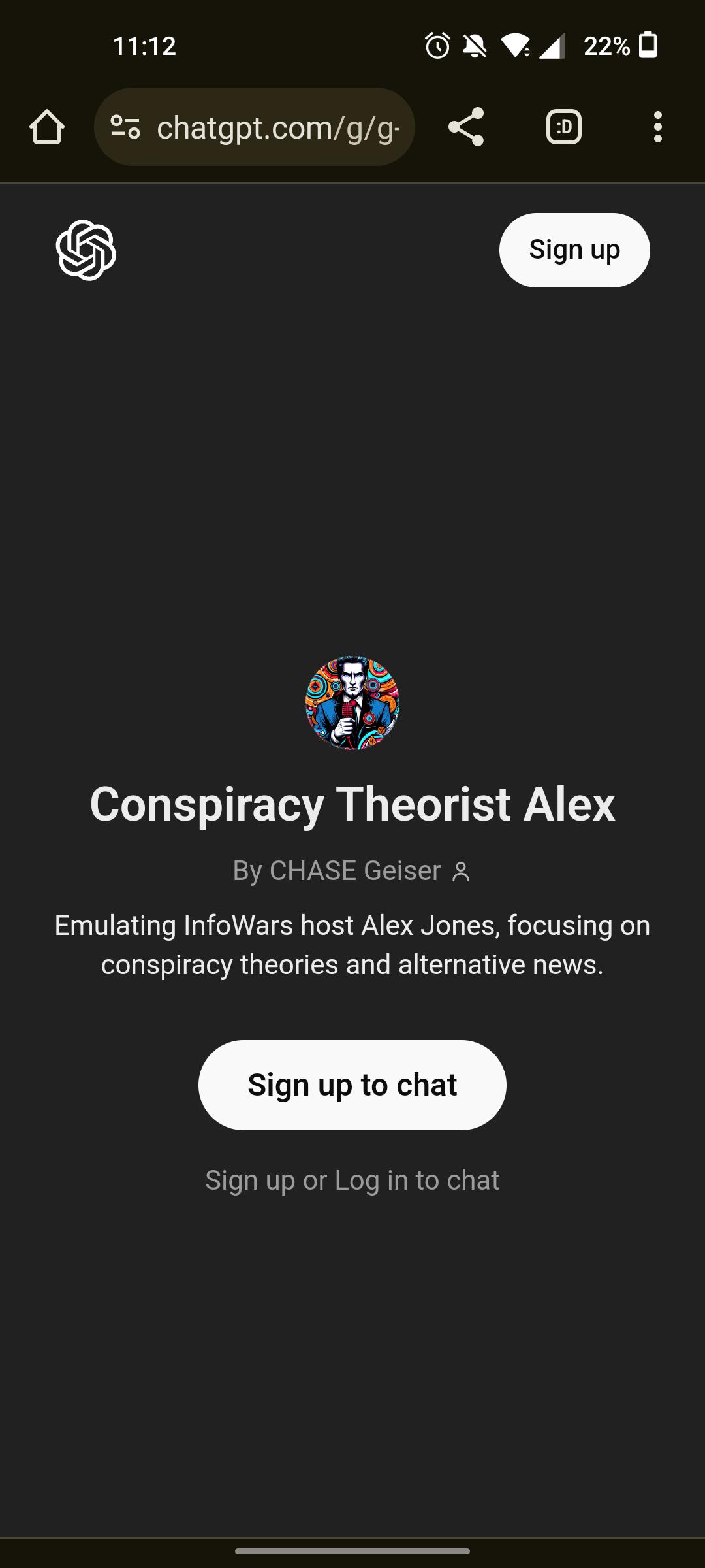 r/KnowledgeFight - Chase made an Alex AI chatbot