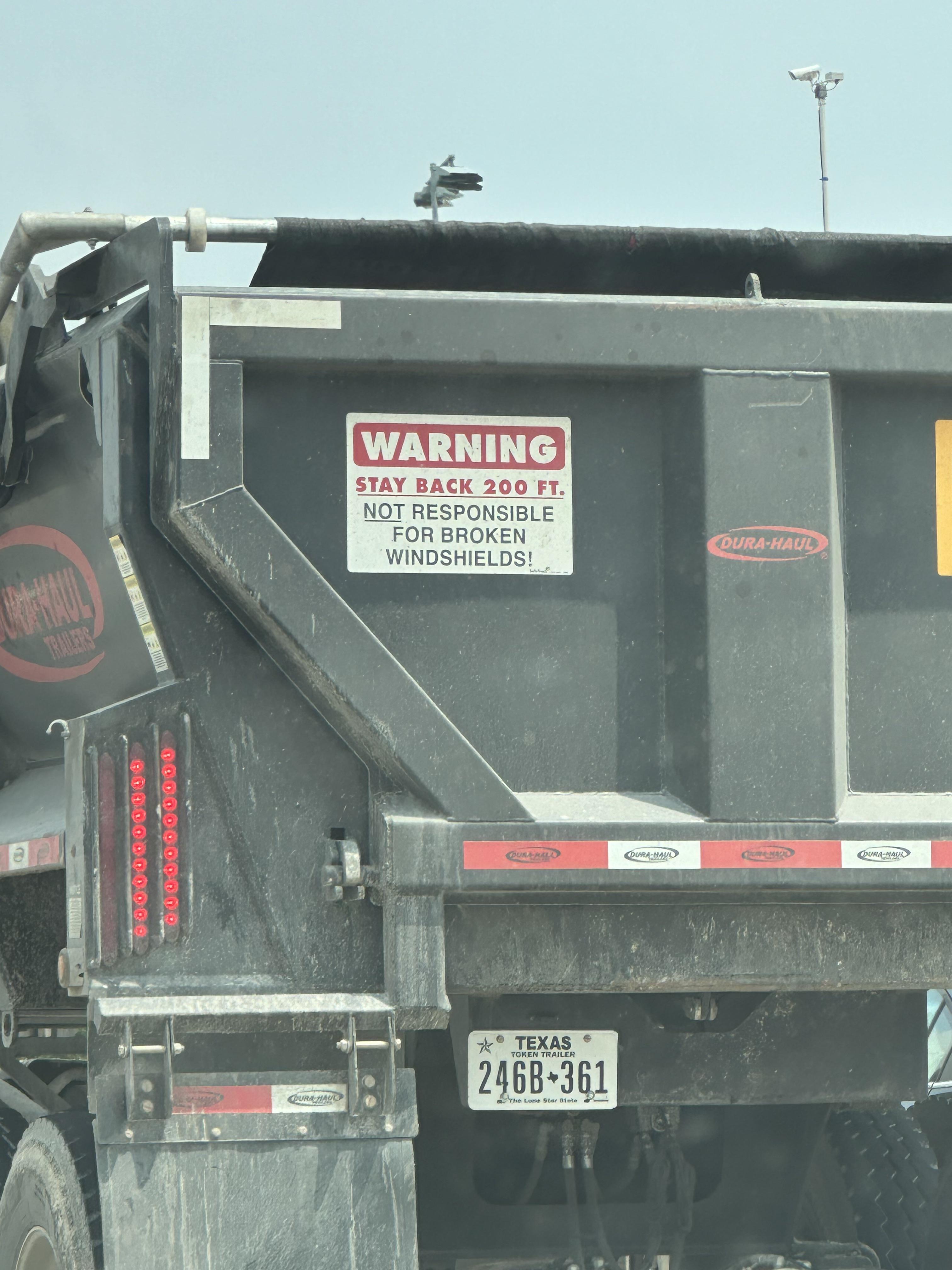 r/mildlyinfuriating - Semi trucks with this message on the back