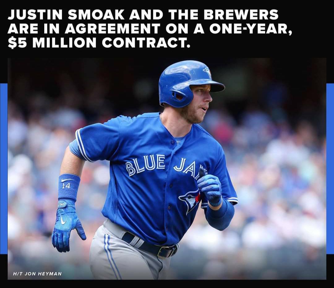 r/mlb - Justin Smoak ➡️ Milwaukee Brewers