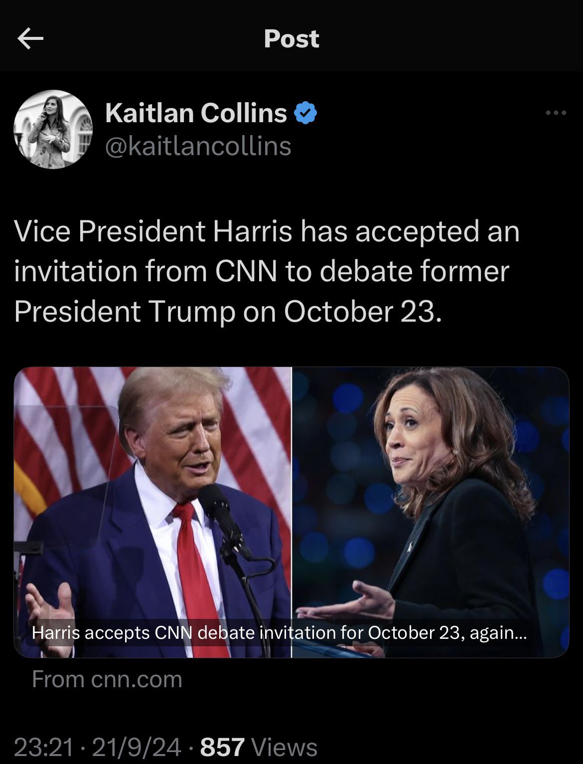 r/WhitePeopleTwitter - Kamala accepted second debate 