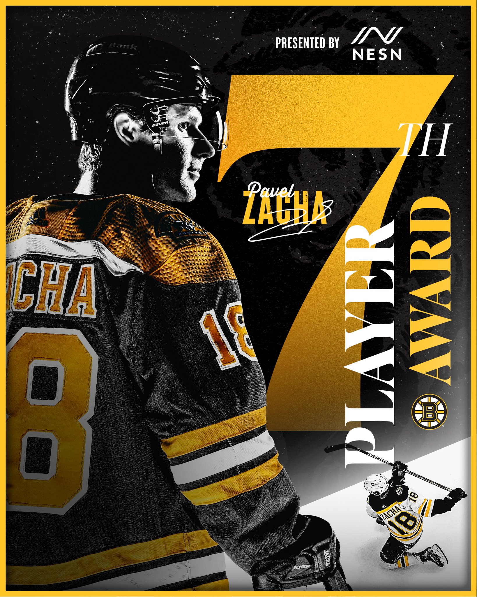 r/BostonBruins - [Bruins] The faithful have spoken. Pavel Zacha is this year's @NESN 7th Player Award winner!