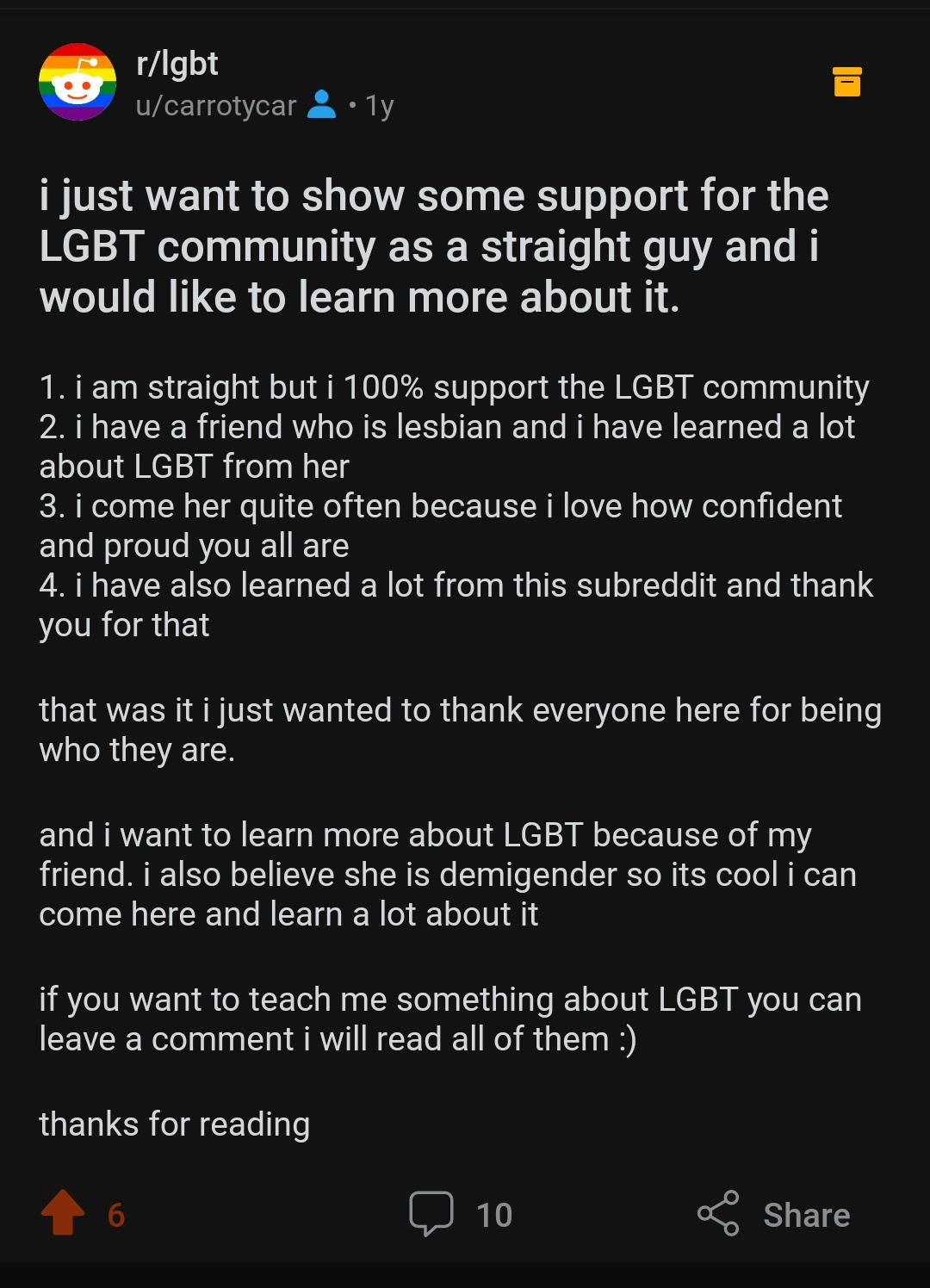 r/lgbt - me a year ago being a totally "straight" ally, now pansexual and agender