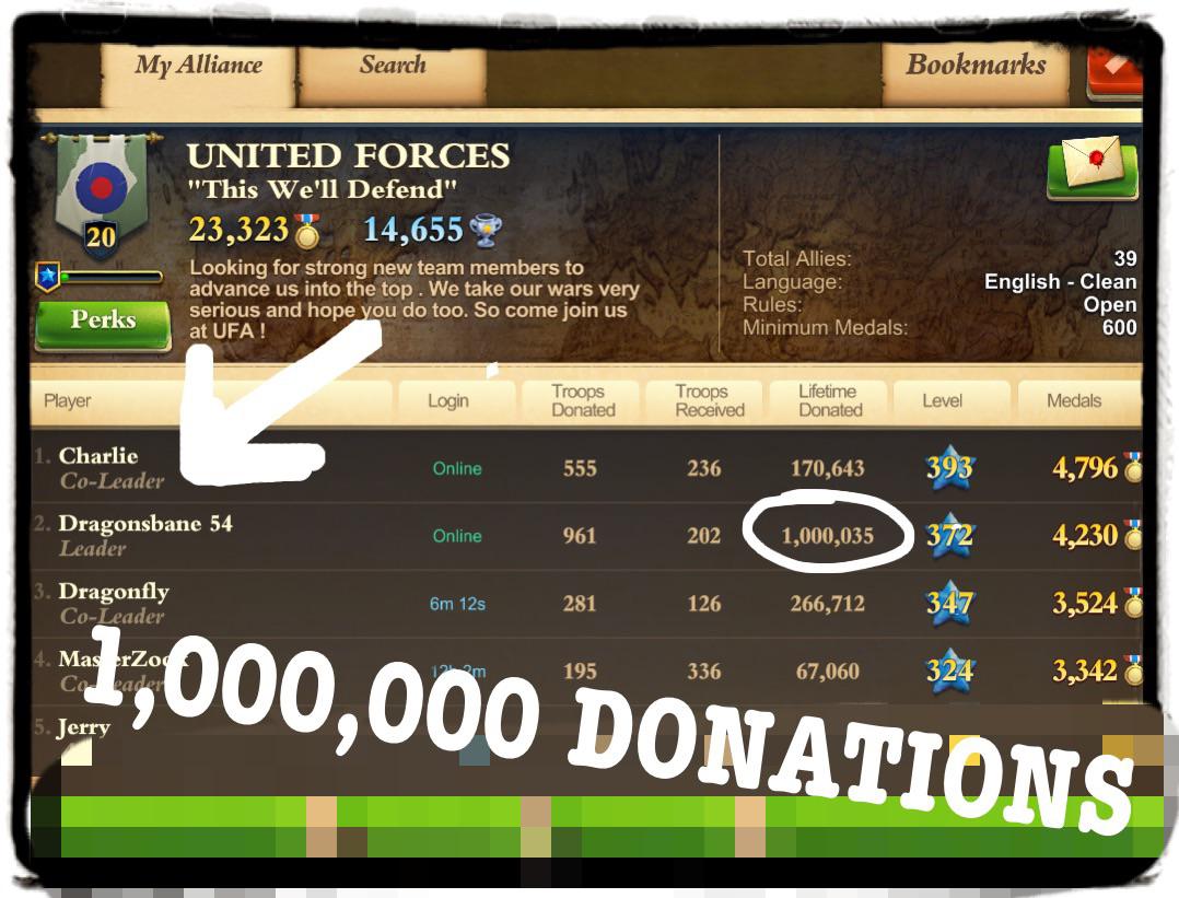 r/DomiNations_Nexon - UNITED FORCES LEADER Dragonsbane 54 reaches 1mil. Donations r/dominations