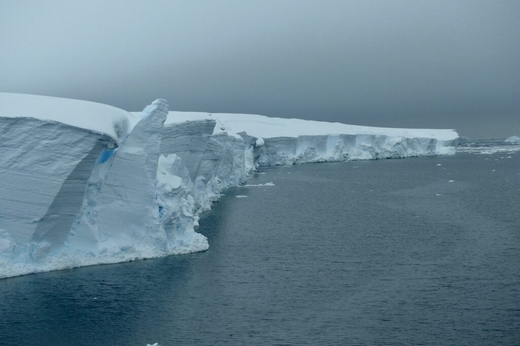 Photo taken from the air of Thwaites Glacier