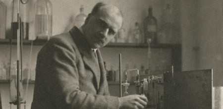 J. B. S. Haldane in the laboratory, circa 1920-1930