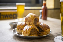 Sausage rolls at the Builders Arms Hotel, Fitzroy.