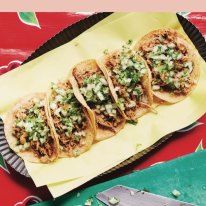 Try the tacos at La Tamaleria, known for its traditional Mexican cuisine.