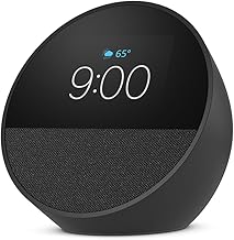 All-new Amazon Echo Spot (2024 release), Smart alarm clock with vibrant sound + Alexa, Black