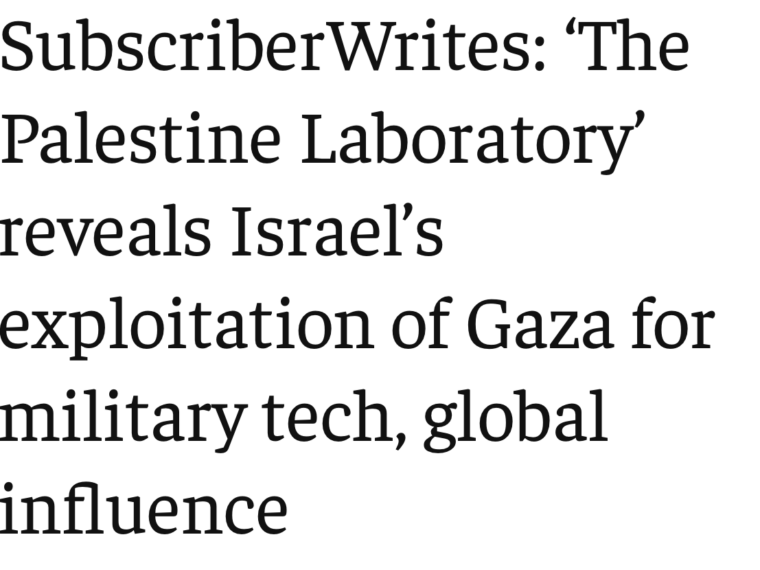 “Must-read for anybody interested in how Palestinian oppression intersects with the global export of military technologies”