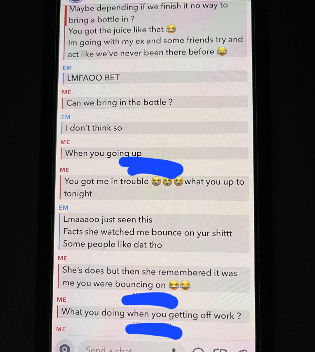 r/AmIOverreacting - AIO? Went to a strip club with my bf for the first time and I found these messages between him and one of the girls there. 