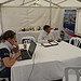 The team hard at work in their hospitality tent