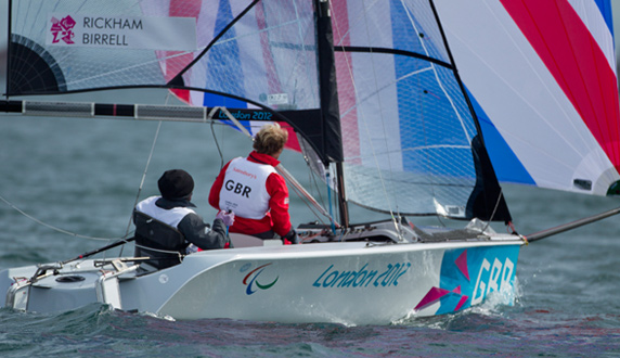 Day 3 Alex Rickham & Niki Birrell in ParalympicsGB SKUD 18 Class Keel Boat