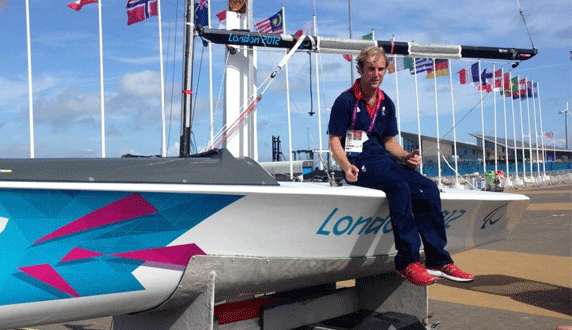 Niki Birrell Sitting on GBR Skud 18 in Weymouth - ParalympicsGB