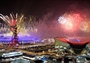 Fireworks illuminate the sky above the Olympic Park