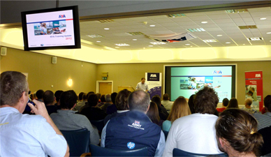 Richard Falk presenting at the conference