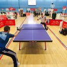 Photo: Paralympic medallists Will Bayley and Ross Wilson show off their Table Tennis skills.