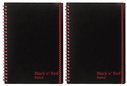 Mead Black n' Red Twin Wire Poly Cover Notebook, Black, 2 pk