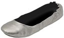 CitySlips  Foldable Ballet Flats, Silver, 2 pk