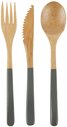 Core Bamboo  Matte 3-Piece Modern Bamboo Cutlery Set, Slate