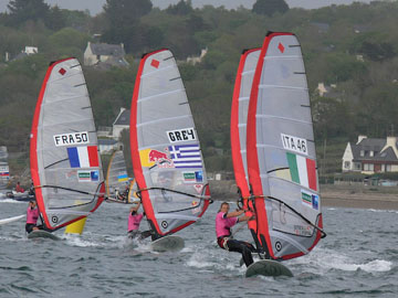 The women's fleet racing on day one in Brest