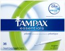 Tampax Essentials Super Unscented Tampons Plastic Applicator, 36 ct