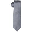 Little Black Tie Men's Dimension Solid Necktie With Added Tie Bar, Silver, One Size