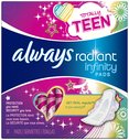 Always Radiant Infinity Teens Totally Pads, 14 ct