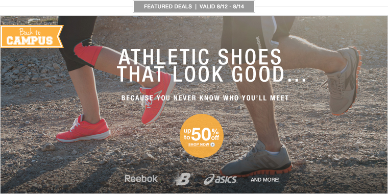 Back to Campus Athletic, Gym Shoes Up to 50% off