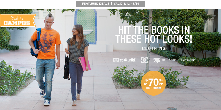 Back to Campus Apparel Up to 70% off