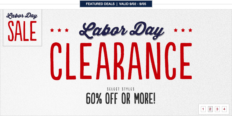 LaborDayClearance-ALLBuyingCategoriesSelectStyles 60%OfforMore