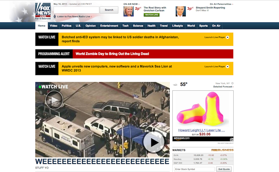 Fox News Just Had a Wonderful Homepage Malfunction