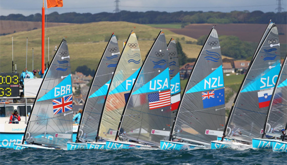 Finn racing from weymouth on day 2 of London2012