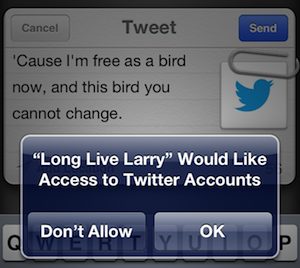 iOS Tweet Sheet & Access Dialog