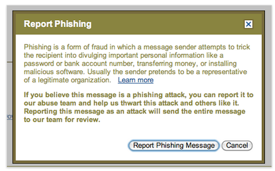 report phishing