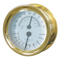 'Capstan' 4" Brass Thermometer Hygrometer