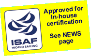 ISAF for in-house measurement and certification of sails