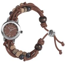 Kahuna Ladies Silver Case/Brown Friendship Strap Watch KLF-0011L