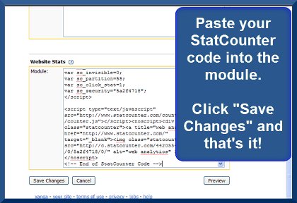 xanga - Website Stats Module