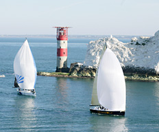 yachts entering harbour