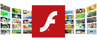 Flash logo with screens