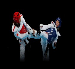 Jade Jones competing in Taekwondo at the London 2012 Olympic Games