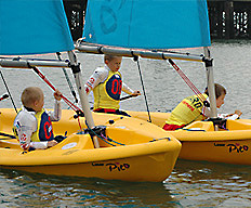 Children in dinghies