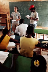 HODR volunteers train local teachers as part of the Disaster Risk Reduction program