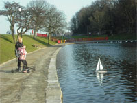 Natasha sailing a Model Boat