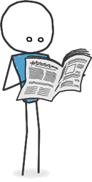 Stickman reading the paper