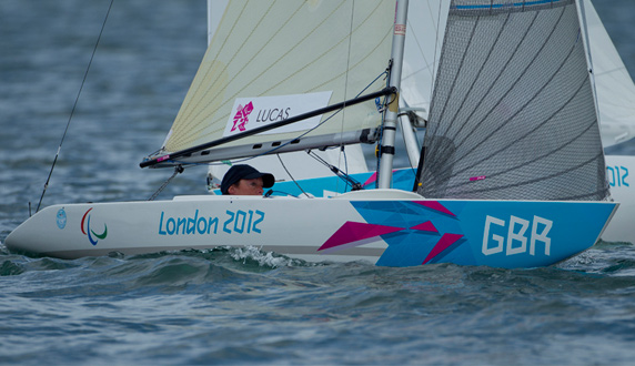 Helena Lucas in her ParalympicsGB London2012 2.4mR Boat